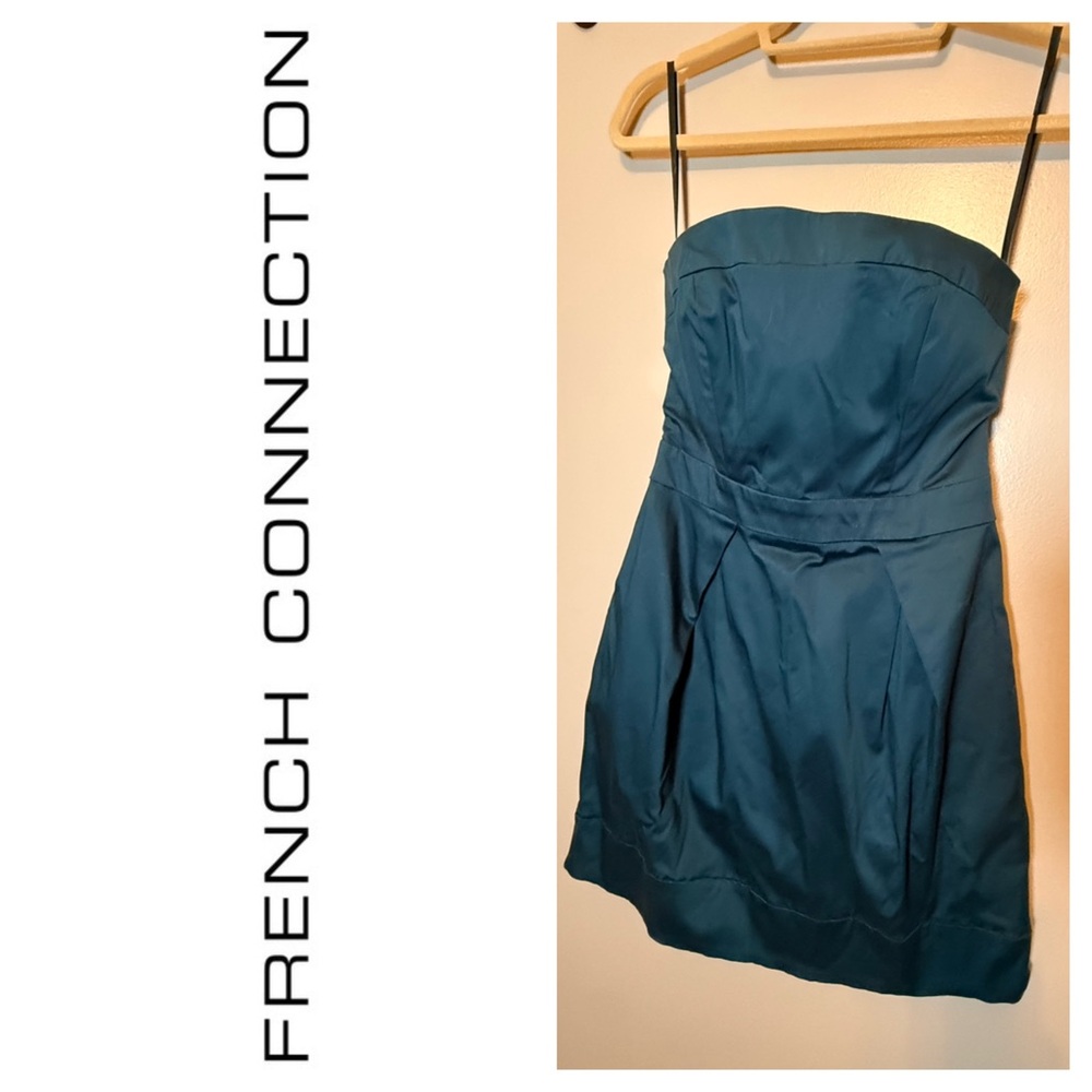 NWT French Connection Blue Jewel Tone strapless dress sz 6